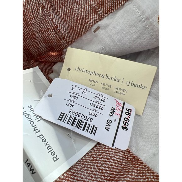 CJ Banks The Perfect Trouser Pants Womens 14W Relaxed Fit High Rise Cotton NEW - Picture 4 of 9